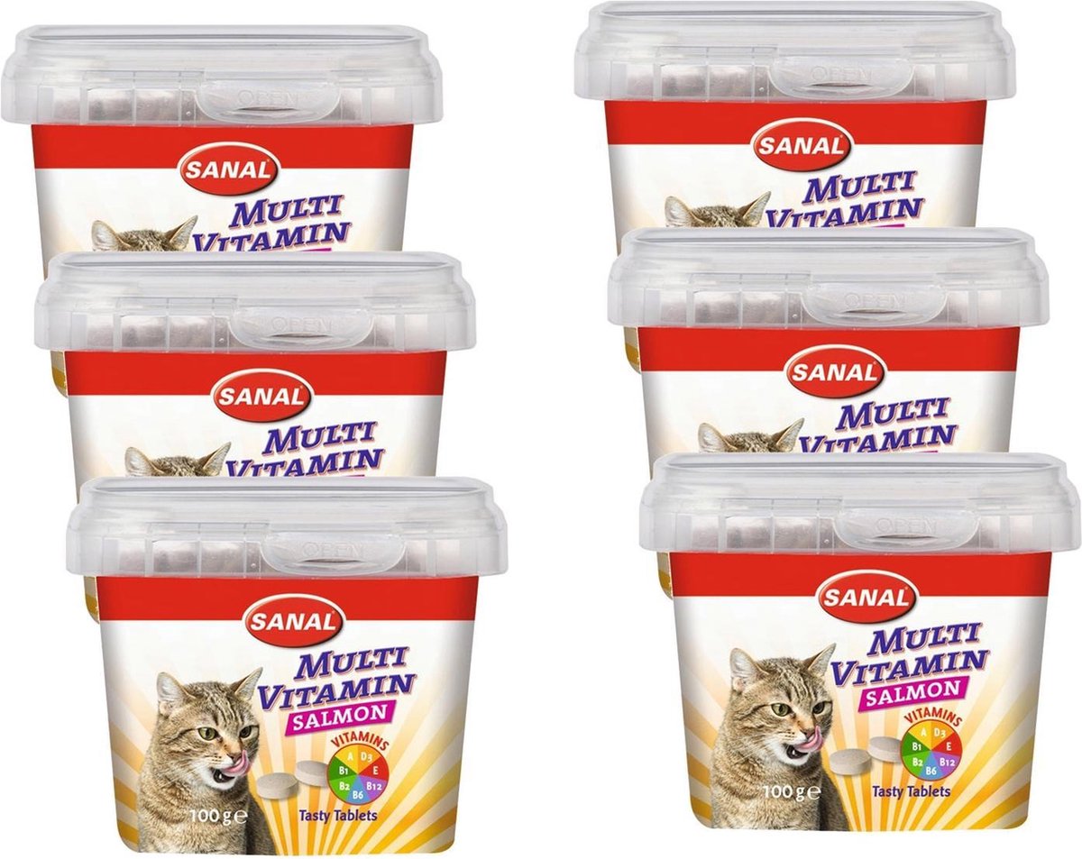 Sanal Multi Vitamin Cat Treats - Kattensnack - 6 x Zalm 100 g