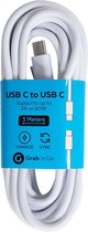 Grab 'n Go Datacable USB C naar USB C 3m Wit