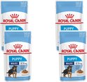 Vier verpakkingen Royal Canin Maxi Puppy natvoer in saus, elk 140g.