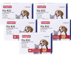 Beaphar Vlo Kill Hond En Kat 11 Kg - Anti vlooienmiddel - 5 x 6 tab | bol.com