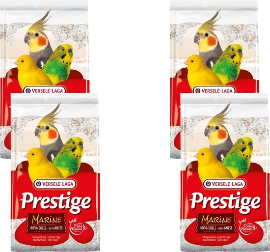 Versele-Laga Prestige Shells Sand Marine - Couvercle inférieur oiseau - 4 x 5 kg