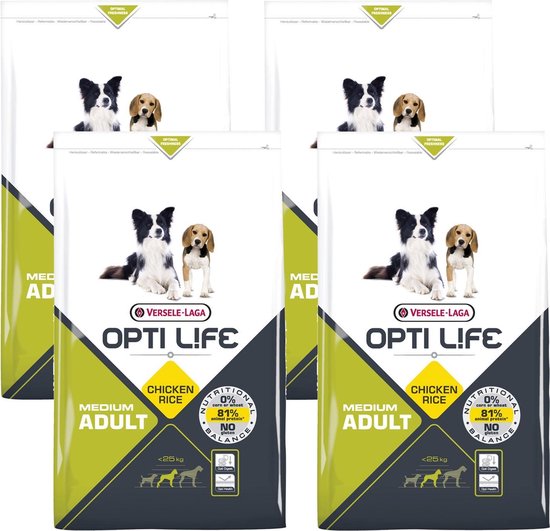 Opti Life Adult Medium - Hondenvoer - 4 x 1 kg | bol.com
