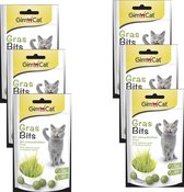 Gimcat Grass Bits - Snack pour chat - 6 x 40 g
