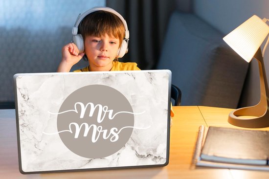 Sticker pour ordinateur portable - 15,6 pouces - Proverbes - Mr Mrs - Mariage - Citations