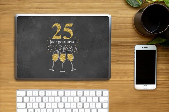 Autocollant pour ordinateur portable - 10,1 pouces - Mariage - Dictons - 25 ans de mariage - Citations - 25x18cm - Autocollants pour ordinateur portable - Peau pour ordinateur portable - Couverture