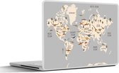 Laptop sticker - 15.6 inch - Wereldkaart - Kinderkamer - Dinosauriërs - Jongens - Meisjes - Kinderen - 36x27,5cm - Laptopstickers - Laptop skin - Cover