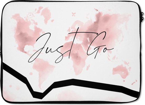 Housse pour ordinateur portable 13 pouces - Carte du Wereldkaart - Citations - Motivation - Housse pour ordinateur portable