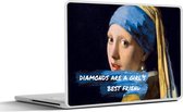 Laptop sticker - 14 inch - Vermeer - Meisje met de parel - Quote - 32x5x23x5cm - Laptopstickers - Laptop skin - Cover