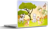 Laptop sticker - 12.3 inch - Jungle - Dieren - Kind - 30x22cm - Laptopstickers - Laptop skin - Cover