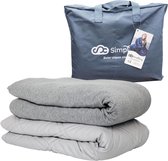 Set de couvertures lestées Bamboe 10 kg Weighted Blanket Beter Sleep - Housse lavable Bamboe - 200 x 140 - Grijs