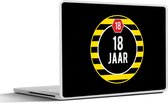 Laptop sticker - 11.6 inch - Verjaardag - Zwart - 18 jaar - 30x21cm - Laptopstickers - Laptop skin - Cover
