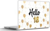 Laptop sticker - 12.3 inch - Jubileum - Goud - 18 jaar versieringen - 30x22cm - Laptopstickers - Laptop skin - Cover