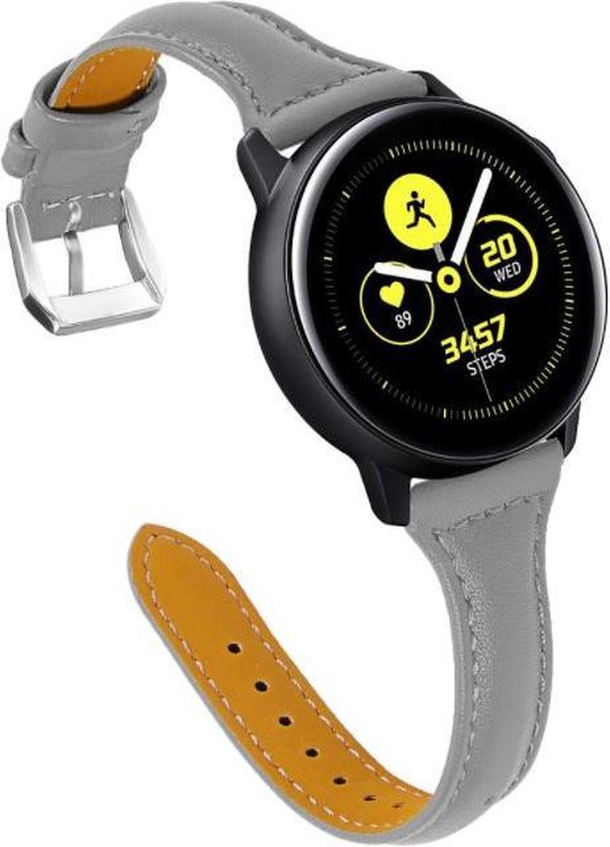 Fungus - Smartwatch bandje - Geschikt voor Samsung Galaxy Watch 3 45mm, Gear S3, Huawei Watch GT 2 46mm, Garmin Vivoactive 4, 22mm horlogebandje - PU leer - Vrouw - Grijs