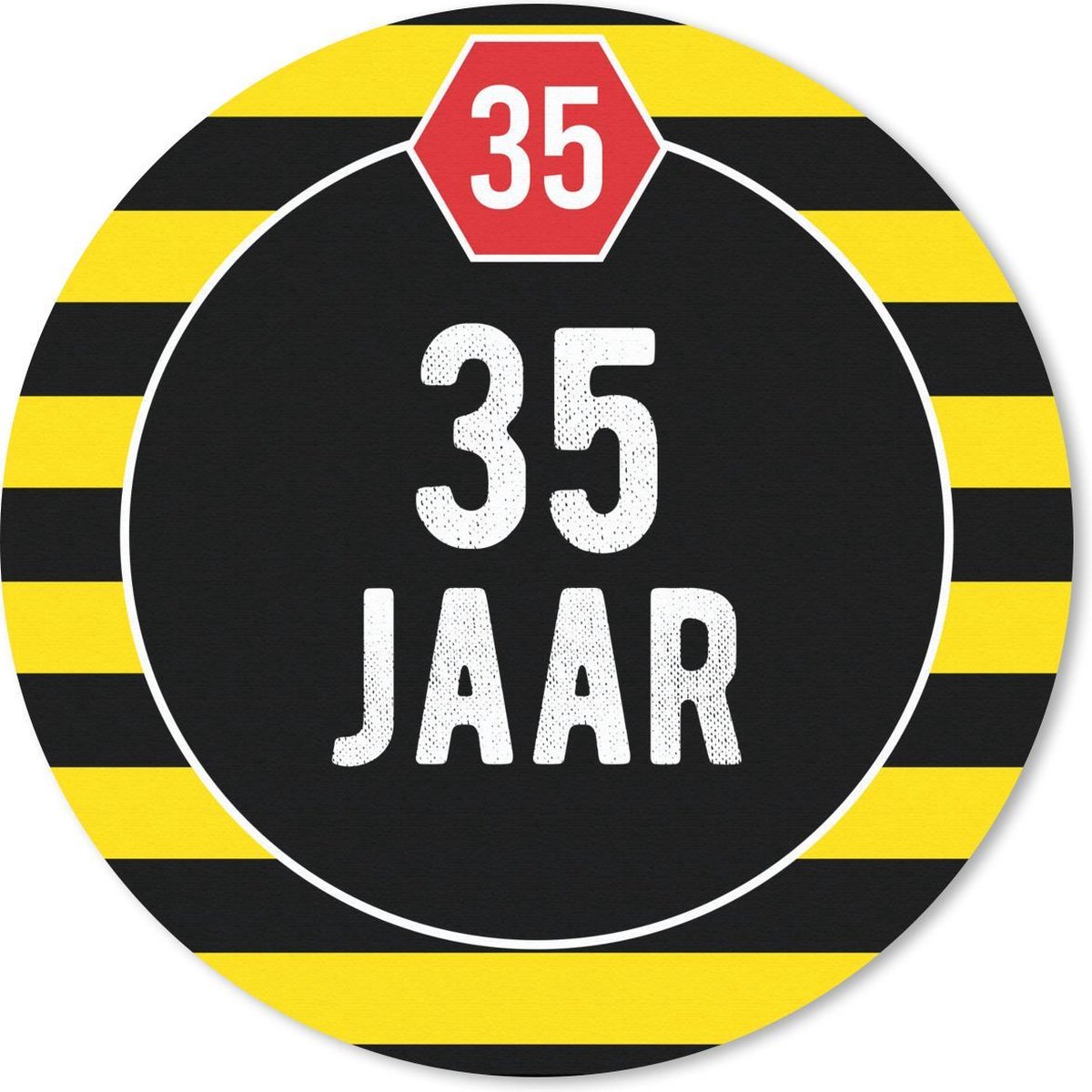 Muismat rond 50x50 cm - Mousepad Feest - 35 Jaar - Quote - Ronde muismatten