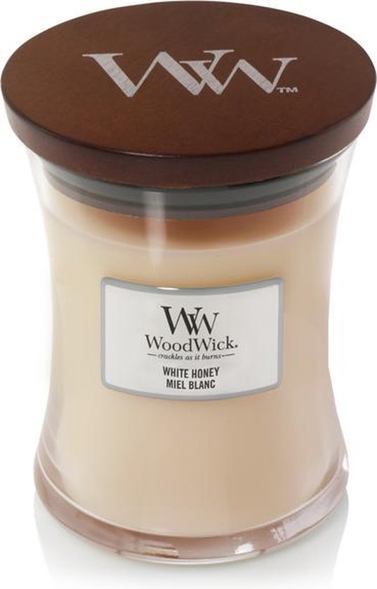 WoodWick Hourglass Medium Geurkaars - White Honey - Woodwick