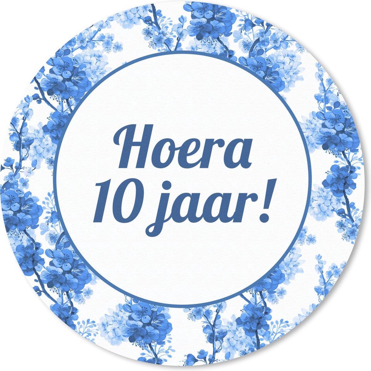 Muismat rond 20x20 cm - Mousepad Feest - 10 Jaar - Decoratie - Ronde muismatten