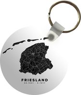 Porte-clés - Frise - Pays- Nederland - Carte - Zwart - Plastique - Rond