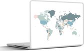 Laptop sticker - 12.3 inch - Wereldkaart - Pastel - Landen - 30x22cm - Laptopstickers - Laptop skin - Cover
