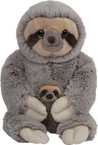Pluche familie Luiaards knuffels van 22 cm - Dieren speelgoed knuffels cadeau - Moeder en jong knuffeldieren