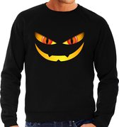 Halloween - Monster gezicht halloween verkleed sweater zwart voor heren - horror trui / kleding / kostuum M
