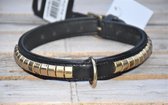 BLACKROW BLACK/GOLD HONDEN HALSBAND 50 CM X 25 MM