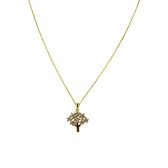 Silventi 9SIL-21216 Zilveren Ketting met Hanger - Dames - Levensboom - 15 x 16 mm - Zirkonia - Ankerschakel - 40 + 5 cm - Zilver - Gold Plated (Verguld/Goud op Zilver)