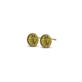 Silventi 9SIL-21217 Zilveren Oorknopjes - Dames - Ster - 8 mm Doorsnee - Zirkonia - Zilver - Gold Plated (Verguld/Goud op Zilver)