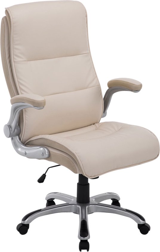 Chaise de bureau Clp XXL Villach - Cuir artificiel - Crème