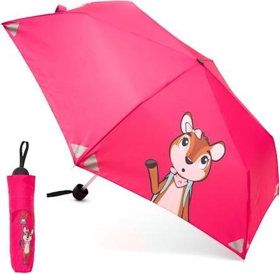 Flyweight Votna Parapluie enfant 90cm - motif animalier - réflecteurs - pliable - housse de protection - 160g