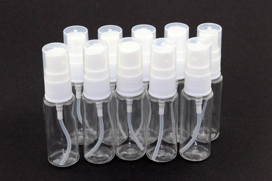10 transparante Spray flesjes met verstuiver - 20 ml - lege sprayflacons -  spray... | bol.com