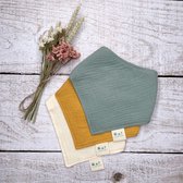 Katoenen slabbetjes set van 3