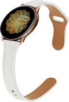 Smartwatch bandje - Geschikt voor Samsung Galaxy Watch 5 (incl. Pro) en Galaxy Watch 4, Watch 3 41mm, Active 2, 20mm horlogebandje - PU leer - Fungus - Dun - Wit