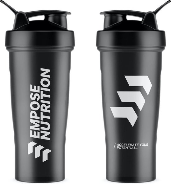 Empose Nutrition Shaker - Shakebeker - Shaker proteine - Zwart transparant - 600 ml