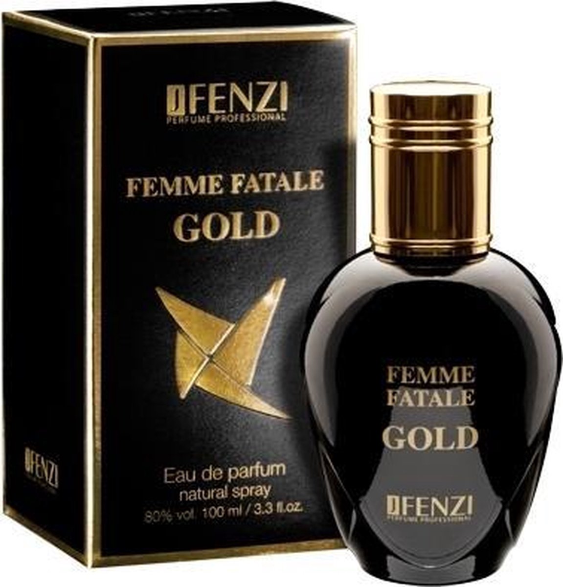 Oriëntaals, Bloemige merkgeur voor dames - JFenzi - Femme Fatale Gold - Eau de Parfum - 80% - 100ml ✮✮✮✮✮ - Cadeau Tip !