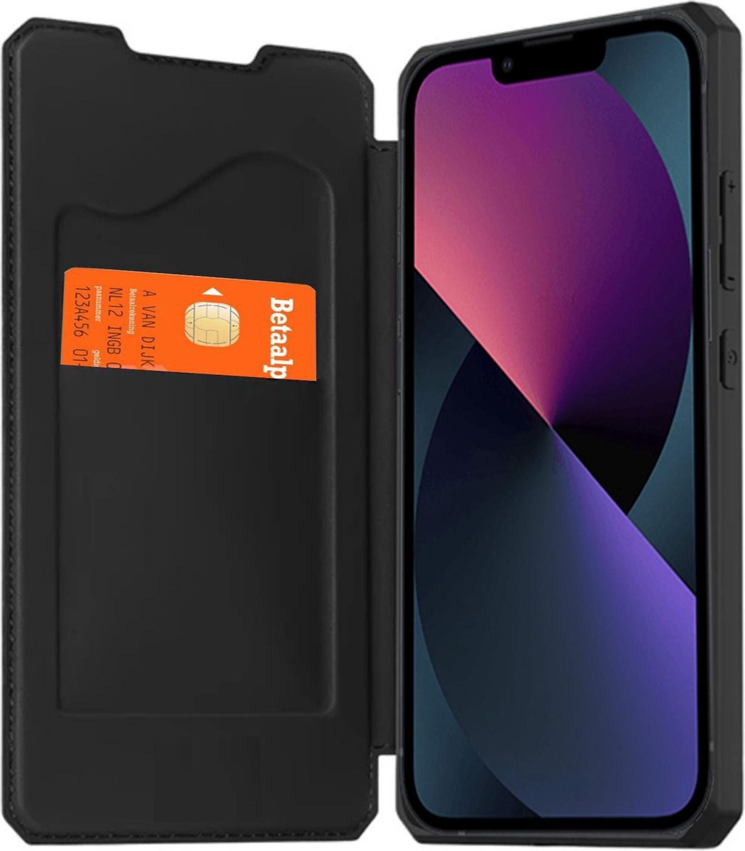 Geschikt voor iPhone 13 Pro Hoesje - Hoesje Bookcase - Zwart