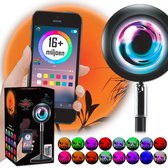 TENTA® Smart Sunset Lamp met App en 16+ miljoen kleuren - Golden Hour lamp - Sunset projector - TikTok Lamp