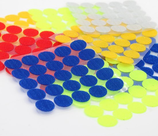 Lot de 100 paires d'anneaux Velcro Adhésifs, mélange de couleurs en  diamètre 25mm