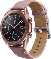 Smartwatch bandje - Geschikt voor Samsung Galaxy Watch 3 45mm, Gear S3, Huawei Watch GT 2 46mm, Garmin Vivoactive 4, 22mm horlogebandje - PU leer - Fungus - Strap - Roze