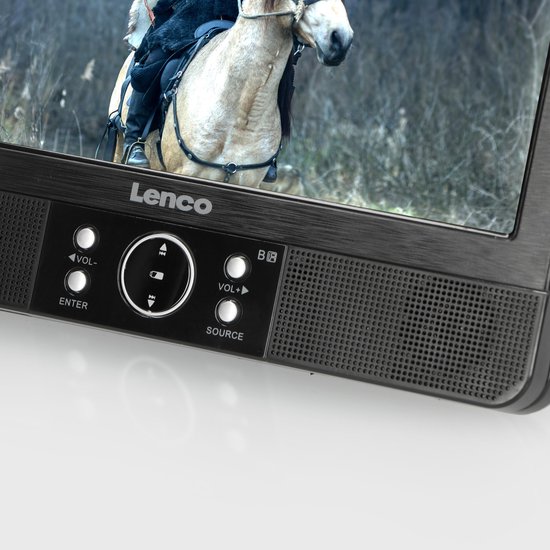 Lenco DVP-939 - 2x9" Portable DVD speler met USB,SD, ingebouwde batterij, 2x hoofdtelefoon en 2x bracket - Zwart van Lenco — afbeelding 5