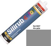 Soudal Silirub Color - Siliconekit - Montagekit - ook voor sanitaire ruimten - koker 310 ml - RAL 9007 - Aluminiumgrijs