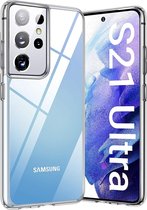 Samsung S21 Ultra Hoesje - Samsung Galaxy S21 Ultra hoesje Hardcase siliconen case transparant hoesjes back cover hoes Extra Stevig