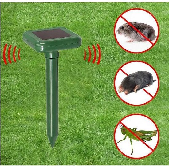Estacks - 2x Mollenverjager &  Muizenverjager - Mollenbestrijding Ultrasoon Geluid Op Zonne-Energie - Anti Mollen & Muizen Verjager