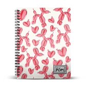 Oh My Pop! A4 - notitieboek - Collegeblok - Spiraal - Notebook - notitieblok - 4 gaats - 120 pagina's gelinieerd - Globoniche - Ballonnen