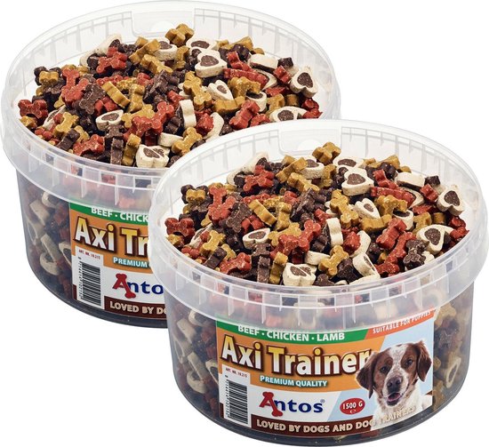 Antos Axi Trainer - Hondensnacks - 2 x Kip Lam Rund 1500 g