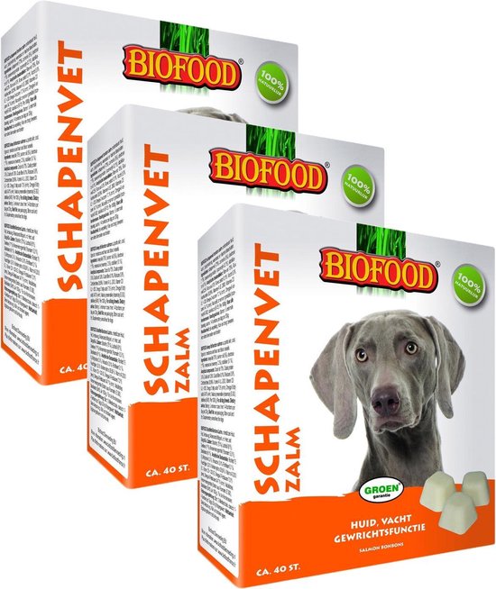Schapenvetbonbons Zalm - Hond Voedingssupplement - 3 x 40 bonbons | bol.com
