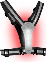 Led Harness USB | BEE SAFE Silver | hardloop verlichting | hardloopvest met verlichting