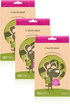 Earth Rated Poepzakjes Lavendel Met Handvat - Hondenpoepzakjes - 3 x 120 stuks - 17.7x34.2 cm - Groen