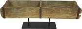 Balivie - Opberger - Baksteen Mal - Dubbel - Op stander - Hout - IJzer beslag  - 58x15x23cm - Natural