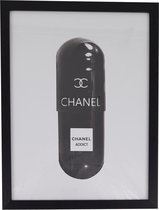 Art Collection International - Schilderij met lijst - Chanel - Pil - 33x43cm