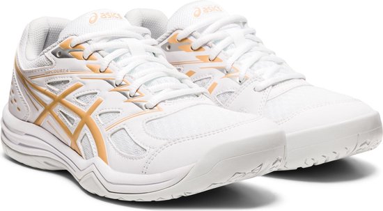 Asics Upcourt 4 Sportschoenen - Maat 39.5 - Vrouwen - Wit/Oranje | bol.com
